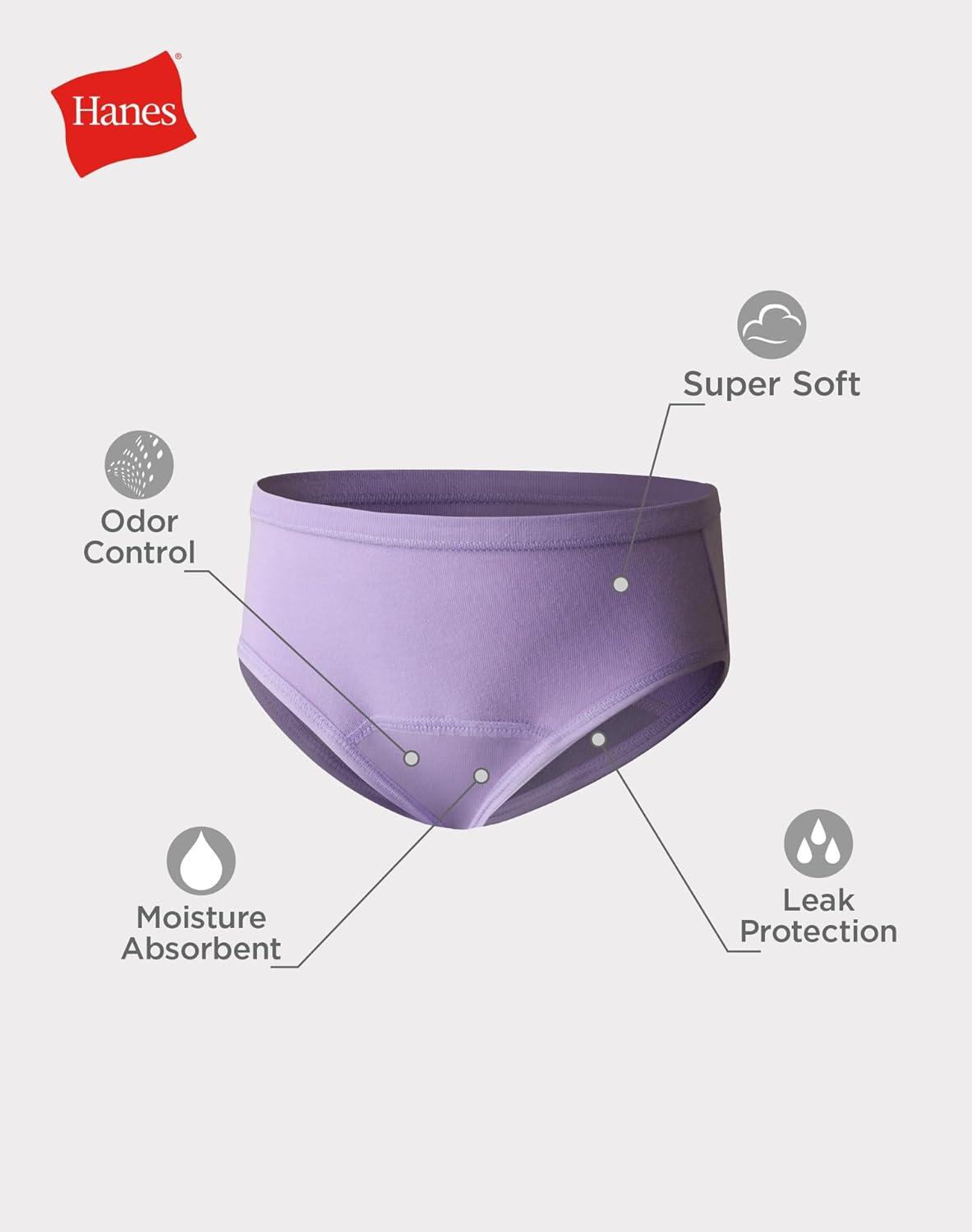 imageHanes Toddler Girls Potty Trainer Brief MoistureWicking Panty Odor Protection Potty Trainer Underwear 6PackBlueTeal Light Leaks 7 Pack