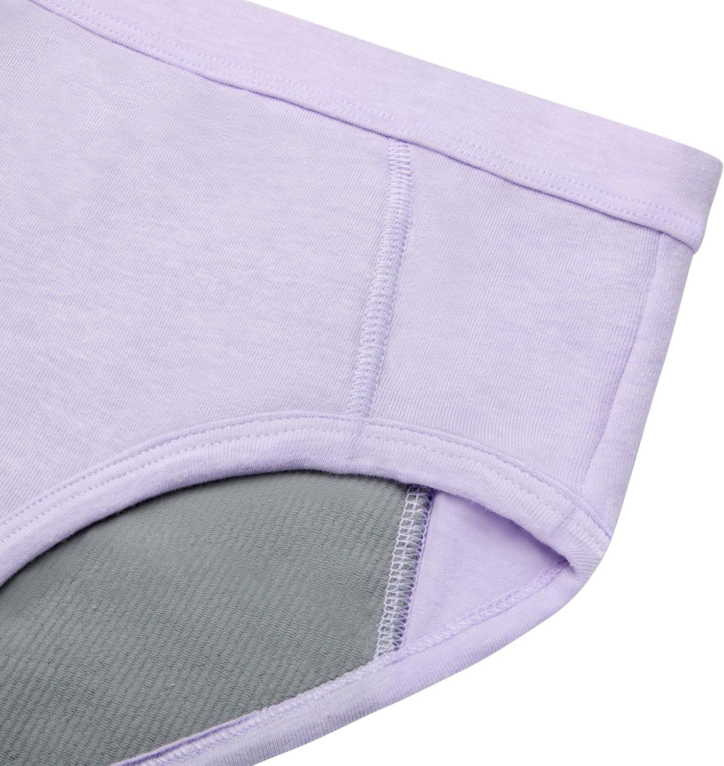 imageHanes girls Absorbency Briefs Underwear 3 Pairs Confident Nights Cotton Overnight Underwear for GirlsPurpleMistGrey