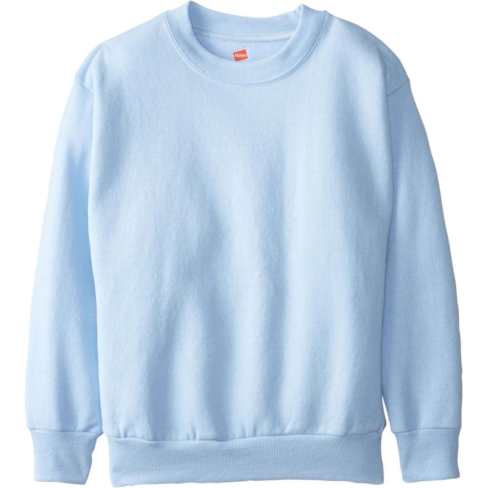 imageHanes Boys EcoSmart Sweatshirt Cotton Crewneck Pullover Kids Fleece SweatshirtLight Blue