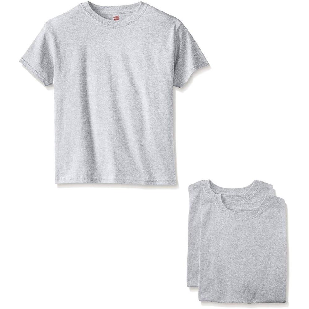 imageHanes Boys Essentials Short Sleeve Tshirt Value Pack 3 or 6PackLight Steel 3 Pack