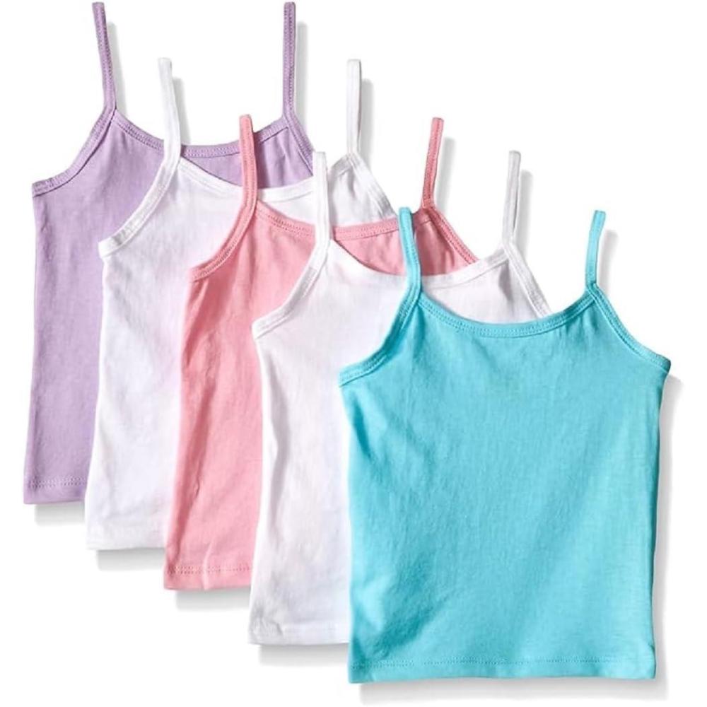 imageHanes Girls Camisole 100 Cotton Tagless Cami Toddler Sizing Multiple Packs amp Colors AvailableWhite 5 Pack