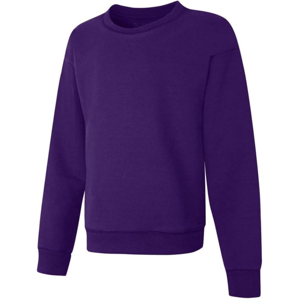 imageHanes Girls EcoSmart Crewneck Sweatshirt Soft Midweight Fleece Pullover for GirlsPurple Thora