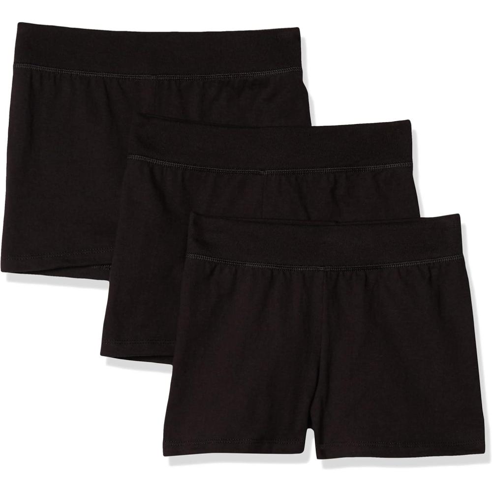 imageHanes Little Girls Jersey Short Pack of 3Ebony