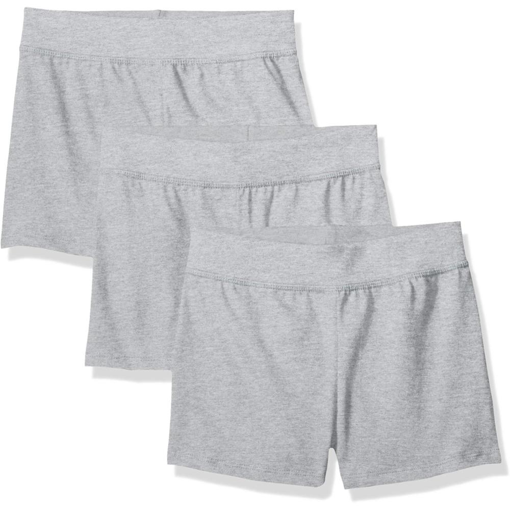 imageHanes Little Girls Jersey Short Pack of 3Light Steel