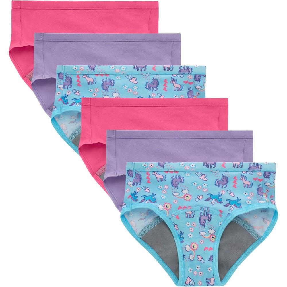 imageHanes Toddler Girls Potty Trainer Brief MoistureWicking Panty Odor Protection Potty Trainer Underwear 6PackPurplePink  Light Leaks  6 Pack