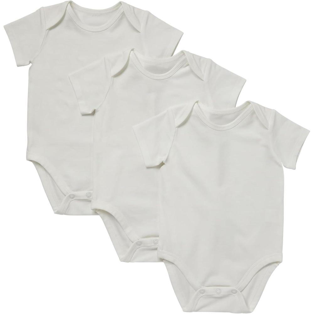 imageHanes Unisex Baby Pure Comfort Short Sleeve Bodysuits Infant Bodysuits Boys amp Girls 3packWhite 002