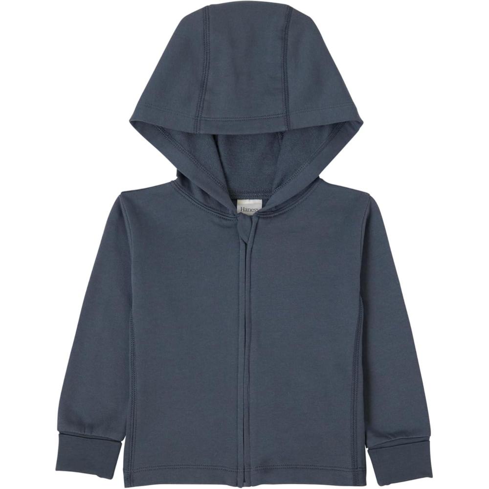 imageHanes unisexbaby Pure Comfort Organic Hoodie French Terry Fullzip Hooded Sweatshirt Infant Boys amp GirlsDark Grey