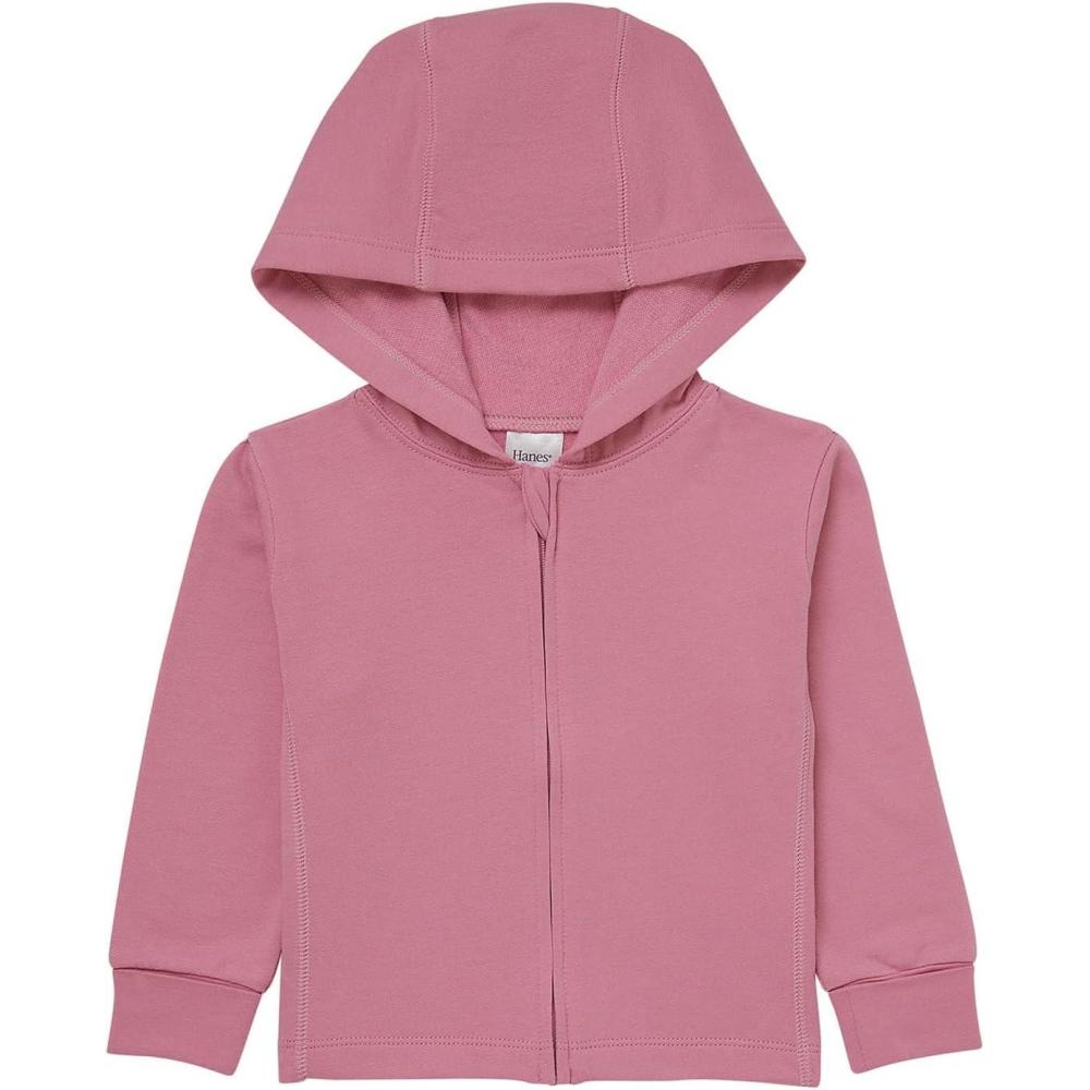 imageHanes unisexbaby Pure Comfort Organic Hoodie French Terry Fullzip Hooded Sweatshirt Infant Boys amp GirlsRose