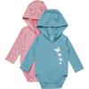 imageHanes babygirls Pure Comfort Long Sleeve Hoodie Bodysuits Infant Bodysuits Unisex 3packRoseBlue