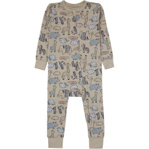 Hanes Baby Pure Comfort Organic Long Sleeve Footless Sleep N’ Play, Infant Playsuit, Boys & Girls(Beige Wild)