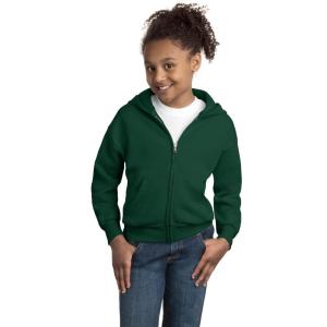 Hanes Boys’ EcoSmart Full Zip Hooded Jacket, Black, Large(Deep Forest)