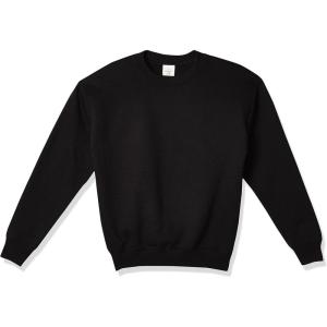 Hanes Boys’ EcoSmart Sweatshirt, Cotton Crewneck Pullover, Kids’ Fleece Sweatshirt(Black)