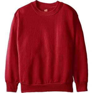 Hanes Boys’ EcoSmart Sweatshirt, Cotton Crewneck Pullover, Kids’ Fleece Sweatshirt(Deep Red)