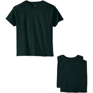Hanes Boys Essentials Short Sleeve T-shirt Value Pack, 3 or 6-Pack(Deep Forest – 3 Pack)