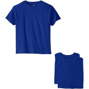 Hanes Boys Essentials Short Sleeve T-shirt Value Pack, 3 or 6-Pack(Deep Royal – 3 Pack)