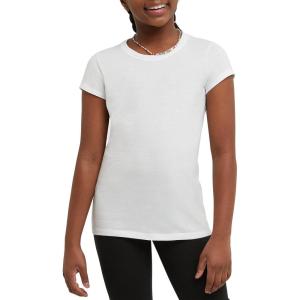 Hanes Girls’ Cotton T-Shirts, Essential Girls’ Tees, Cotton Shirts for Girls, 2-Pack(White)