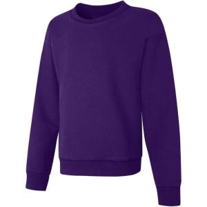 Hanes Girls EcoSmart Crewneck Sweatshirt, Soft Midweight Fleece Pullover for Girls(Purple Thora)