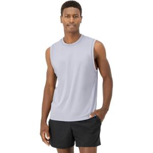 Hanes Mens Moves Tank, Performance Tank for Men, Moisture-Wicking Tank Top, 4-Way Stretch(Tubing Grey)