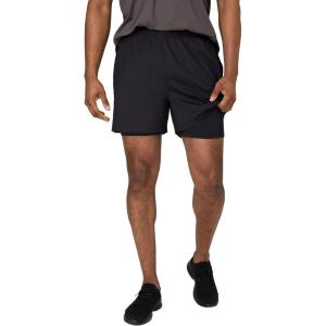 Hanes Mens Moves Workout Shorts with Boxer Brief Liner & Total Support Pouch, Moisture-Wicking Shorts, 5” Inseam(Black)