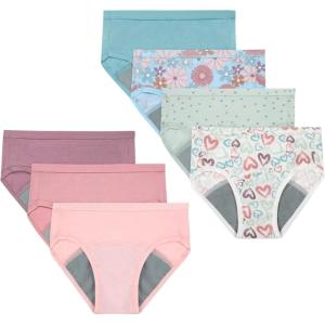 Hanes Toddler Girls’ Potty Trainer Brief, Moisture-Wicking Panty, Odor Protection Potty Trainer Underwear, 6-Pack(Mauve – Light Leaks – 7 Pack)
