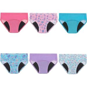 Hanes Toddler Girls’ Potty Trainer Brief, Moisture-Wicking Panty, Odor Protection Potty Trainer Underwear, 6-Pack(Pink/Blue – Light Leaks – 6 Pack)