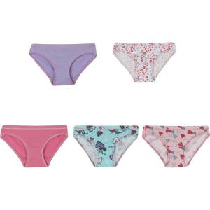 Hanes Ultimate Girls’ Underwear, Cotton Stretch Panties, Briefs, Bikinis, & Hipsters, 5-Pack(Assorted 1)