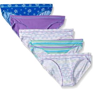 Hanes Ultimate Girls’ Underwear, Cotton Stretch Panties, Briefs, Bikinis, & Hipsters, 5-Pack(Pastel Print Assorted)