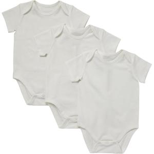 Hanes Unisex Baby Pure Comfort Short Sleeve Bodysuits, Infant Bodysuits, Boys & Girls, 3-pack(White 002)