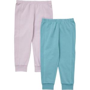 Hanes Unisex Pure Comfort French Terry Joggers, Girl and Baby Boy Pants, 2-Pack(Purple/Blue)