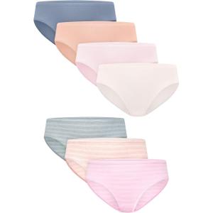 Hanes girls Underwear Hipsters, 7-pack, Pure Comfort Microfiber Hipster Panties for Girls, Assorted(Blue/Rose/Blush/Pink)