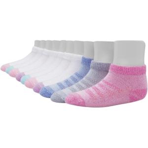 Hanes unisex-baby And Toddler Socks, Non-slip Grip Ankle Socks, Boys’ and Girls’, Multipacks(Pink – 10 Pack)