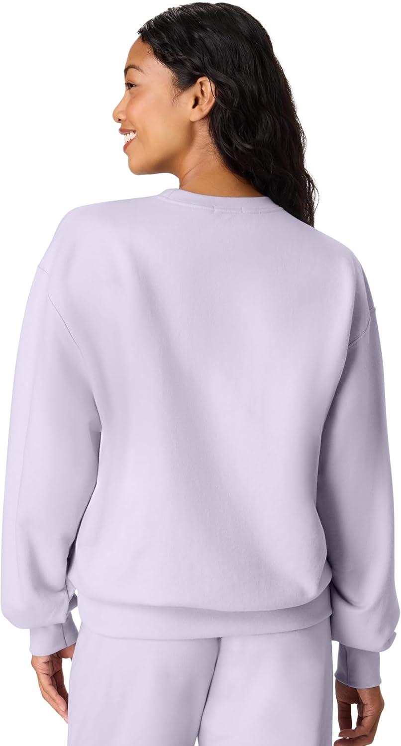 imageHanes Originals Womens Fleece Sweatshirt Midweight Sweatshirt for Women Placed FlowersUrban Lilac