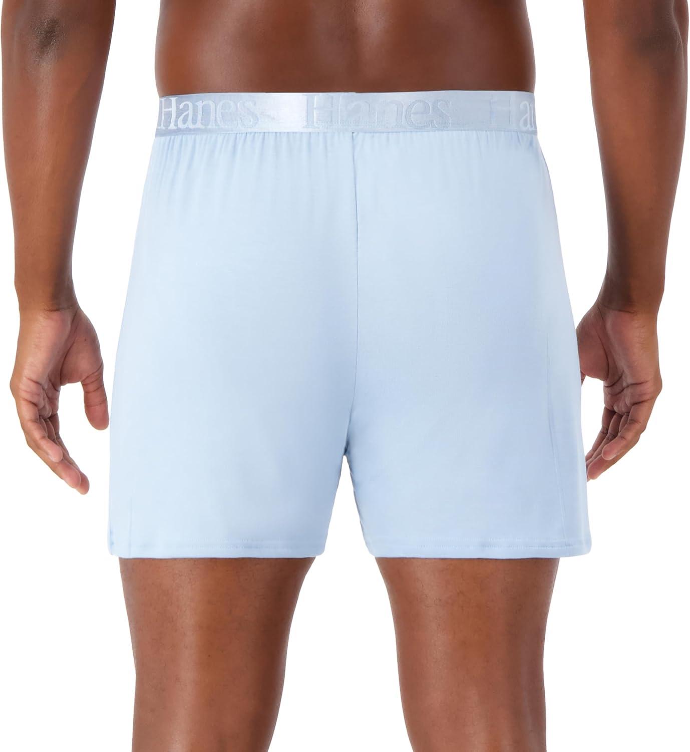 imageHanes mens Originals Supersoft Knit Boxers Supersoft Bamboo from Viscose Underwear 3packBlack Light Blue Grey 3 Pack