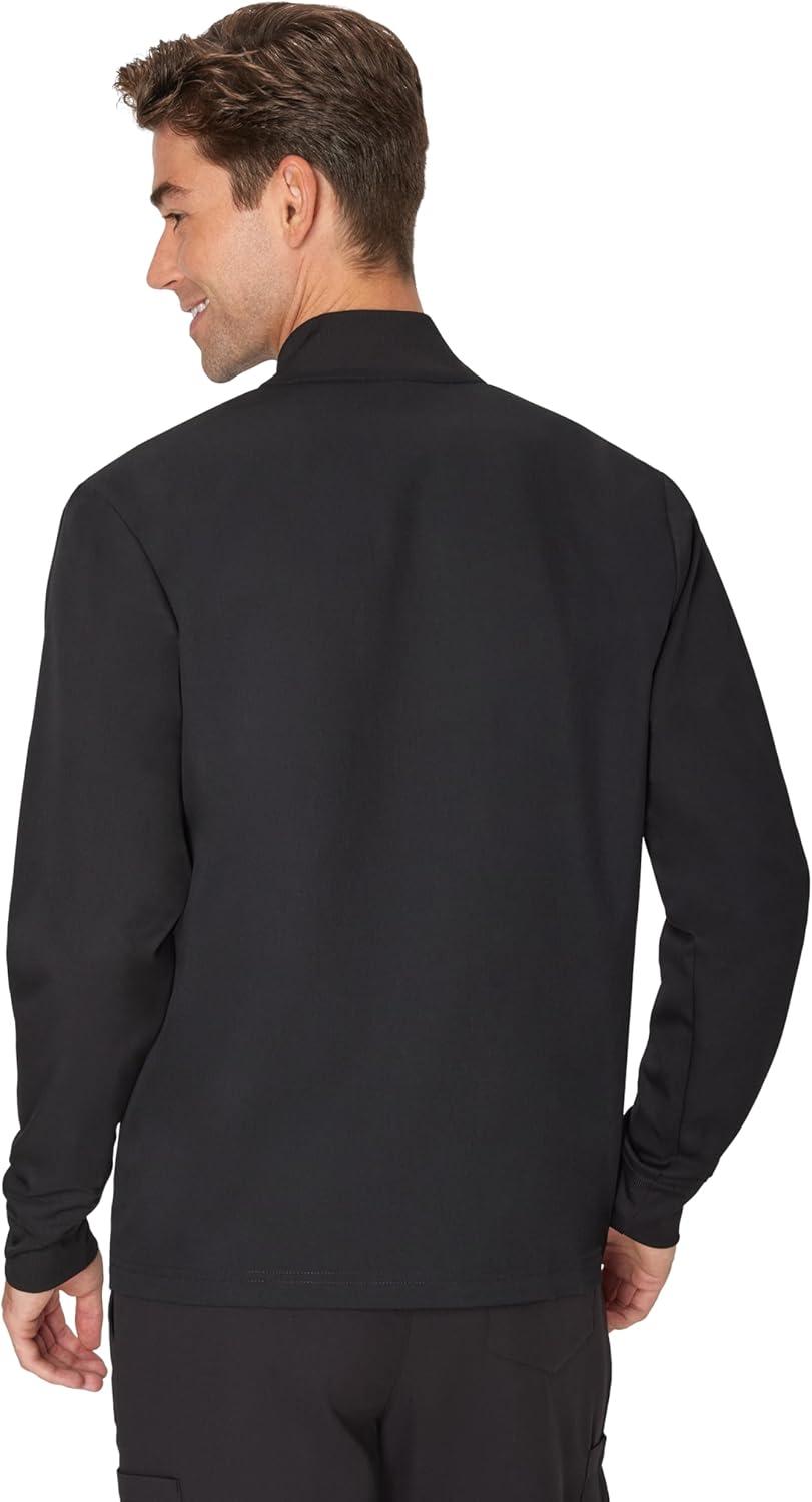 imageHanes mens Scrubs Healthcare Jacket Zipup Scrub Jacket for Men Moisturewicking amp Odor ControlNew Ebony
