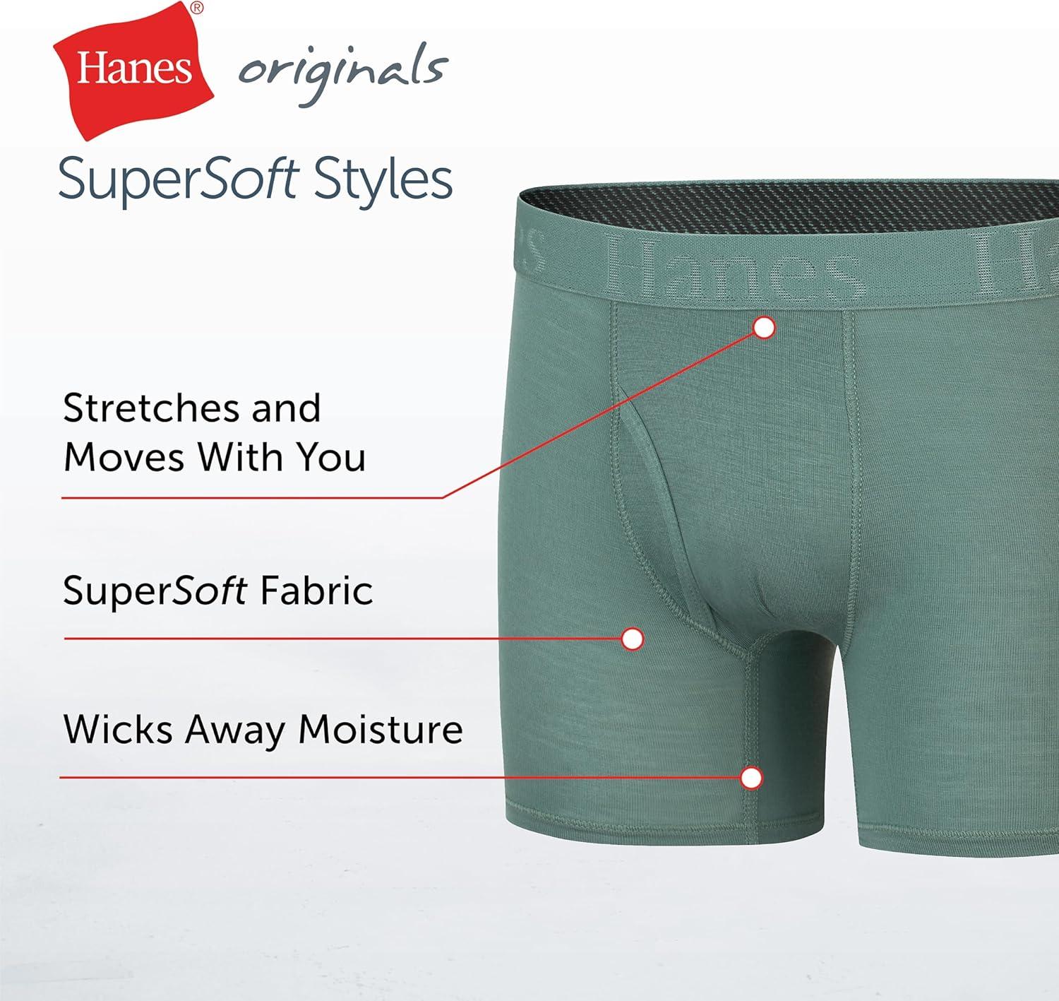 imageboys Hanes Originals Ultimate Supersoft Boys Boxer Brief Underwear Assorted 5packGreenBlueBlack