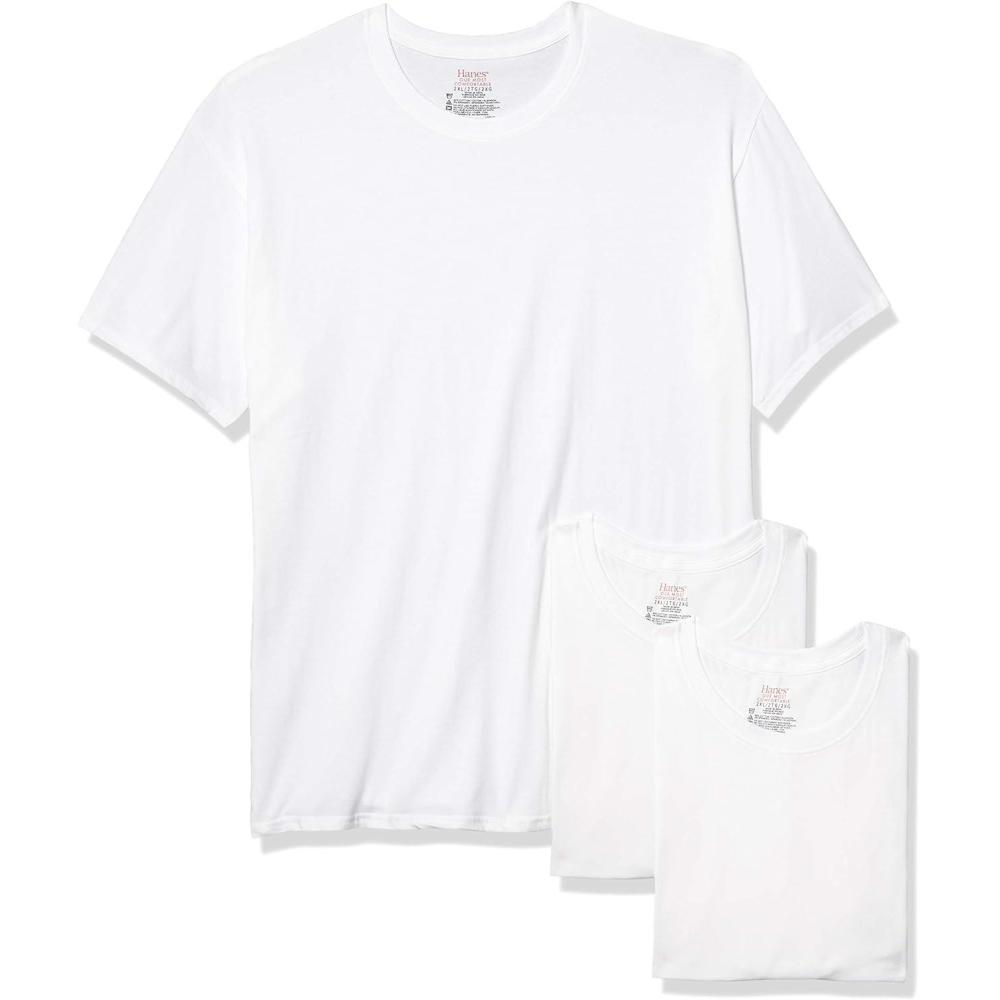 imageHanes Mens Originals Stretch Crew TShirts Pack Stretch Cotton Tees for Men MoistureWicking Tee Shirts 3PackWhite