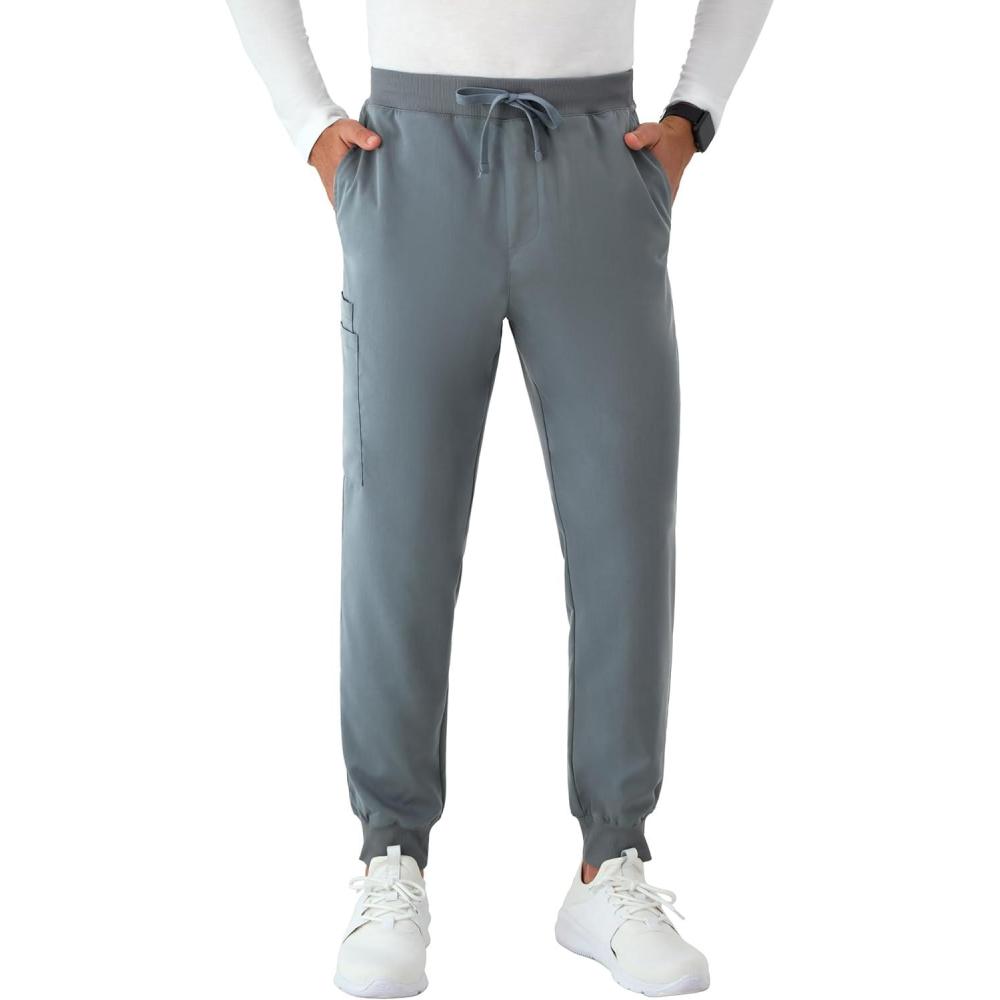 imageHanes Mens Scrubs Healthcare Joggers Scrub Joggers for Men MoistureWicking amp Odor Control Multiple PocketsSlate Grey