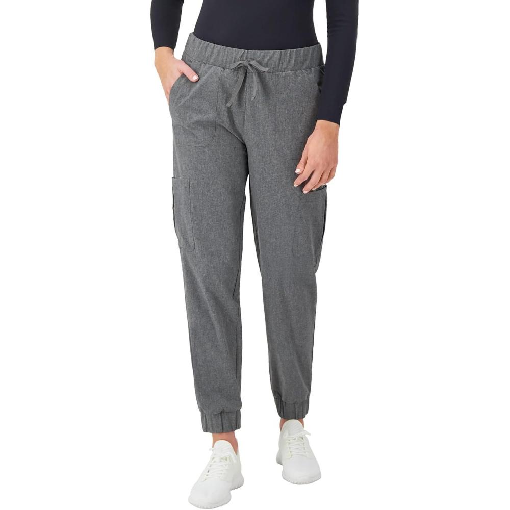 imageHanes Womens Scrubs Cargo Joggers Healthcare Scrub Joggers for Women Moisture WickingEbony Heather