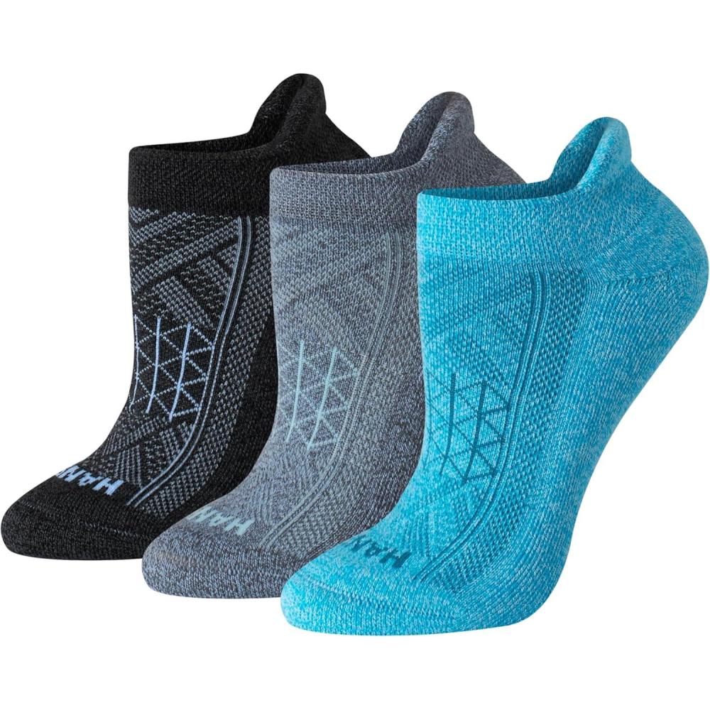 imageHanes womens No Show Running Socks Absolute Run Socks Breathable No Show Tab Socks for Running 4packBlue