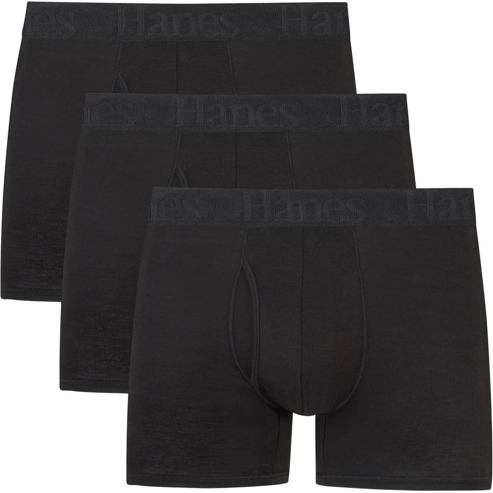 imagemens Originals Supersoft Boxer Briefs amp Trunks Supersoft Bamboo from Viscose Underwear 3packTrunk  Black  3 Pack