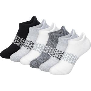 Hanes Boys’ Cushioned Ankle Socks (4-Pack)(No Show Tab – Grey/Black)