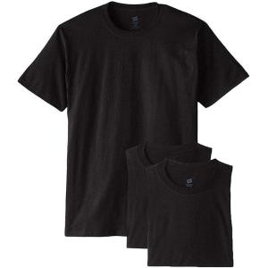Hanes Mens Originals Stretch Crew T-Shirts Pack, Stretch Cotton Tees for Men, Moisture-Wicking Tee Shirts, 3-Pack(Black)