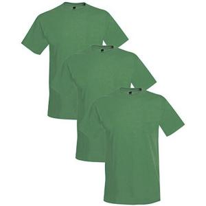 Hanes Mens Originals Stretch Crew T-Shirts Pack, Stretch Cotton Tees for Men, Moisture-Wicking Tee Shirts, 3-Pack(Green)