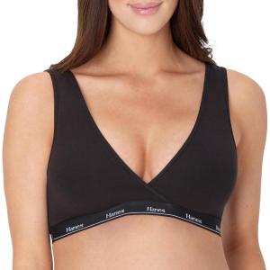 Hanes Womens Maternity Nursing Bra, Lounge Nursing Bralette, Moisture-Wicking, Odor Protection(Black)