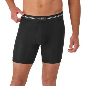 Hanes mens Perfect Flex Breathable Boxer Brief Underwear, Lightweight Luxe Modal Blend, Supportive Pouch, 1-pack(Black)