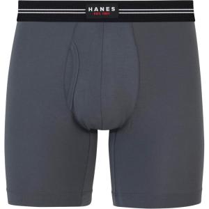 Hanes mens Perfect Flex Breathable Boxer Brief Underwear, Lightweight Luxe Modal Blend, Supportive Pouch, 1-pack(Grey)