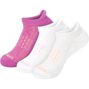 Hanes womens No Show Running Socks, Absolute Run Socks, Breathable No Show Tab Socks for Running, 4-pack(Pink)