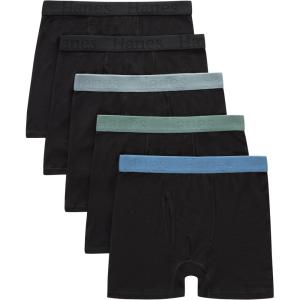 boys Hanes Originals Ultimate Supersoft Boys’ Boxer Brief Underwear, Assorted, 5-pack(Black)