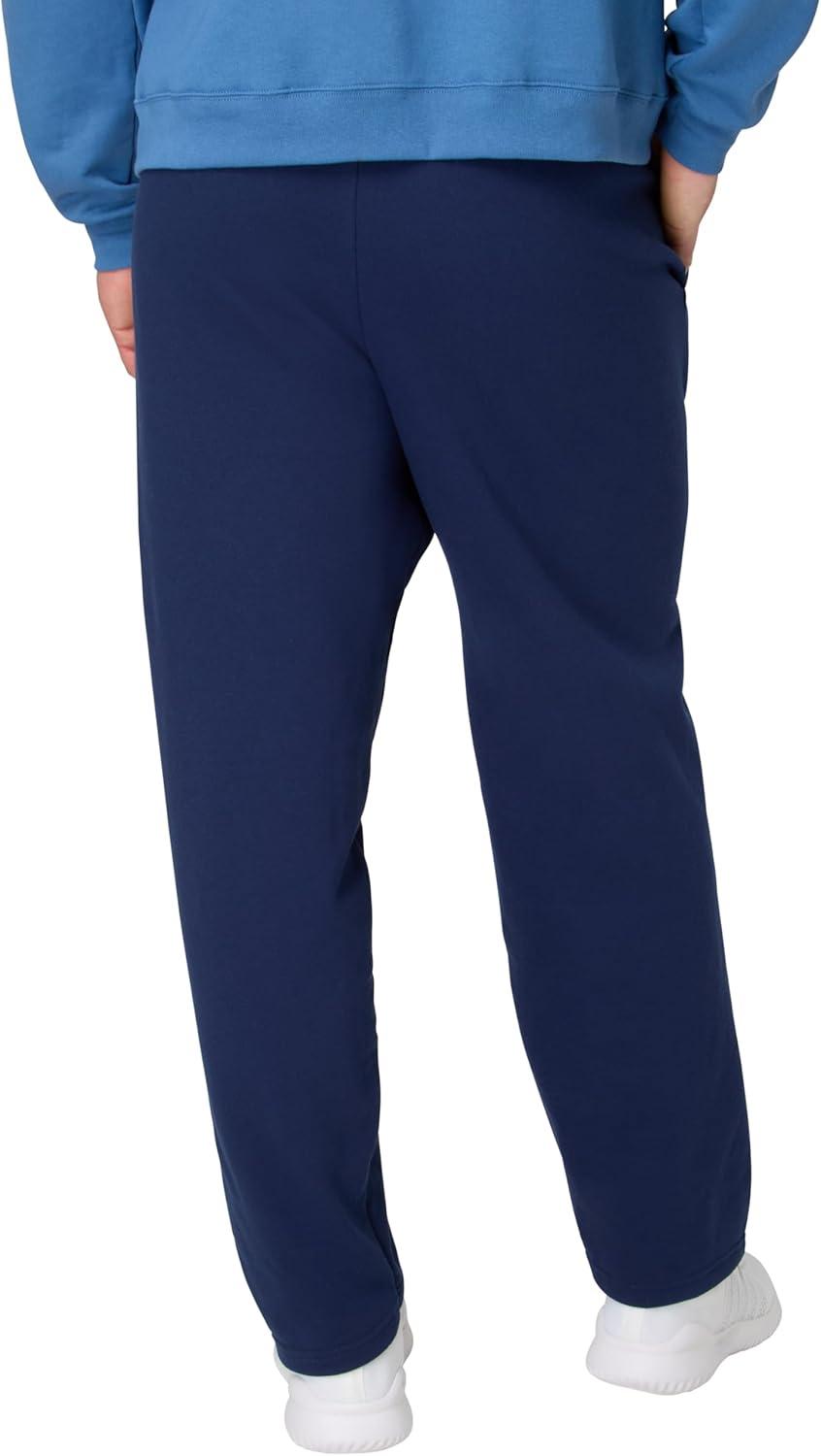 imageHanes Mens EcoSmart Sweatpants Athletic Lounge Pants with Pockets Open Hem Bottom Fleece PantsNavy