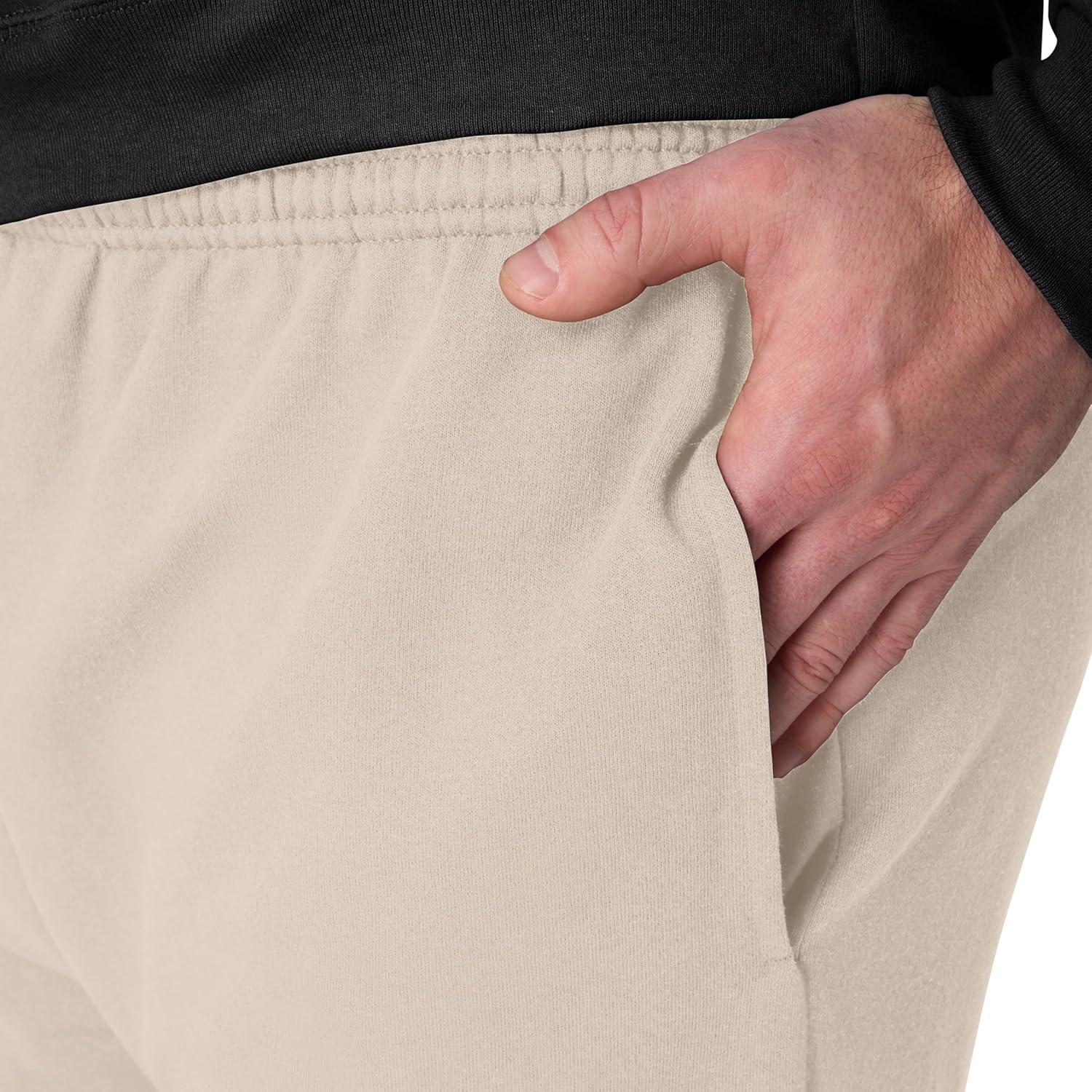 imageHanes Mens EcoSmart Sweatpants Athletic Lounge Pants with Pockets Open Hem Bottom Fleece PantsSand